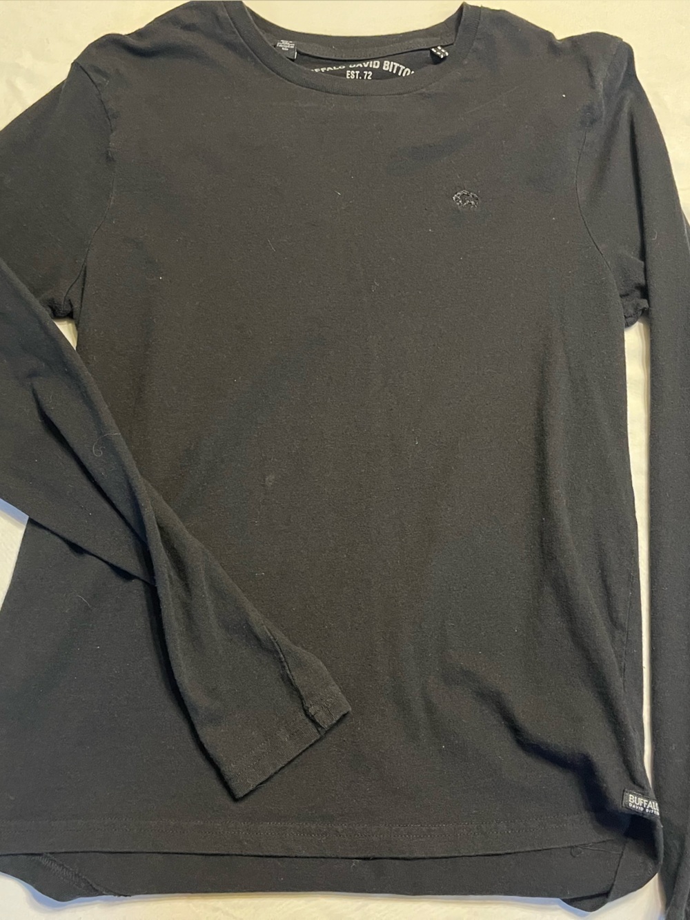 Buffalo David Bitton Small Black Longsleeve Tee Men
